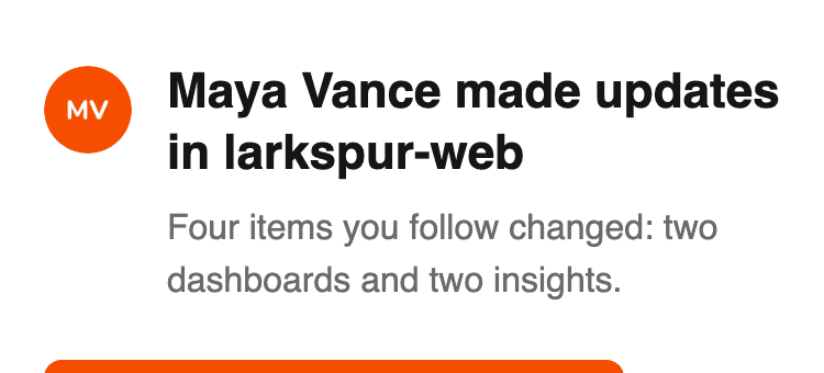 The real Quill activity email on a phone, with a round avatar beside the headline