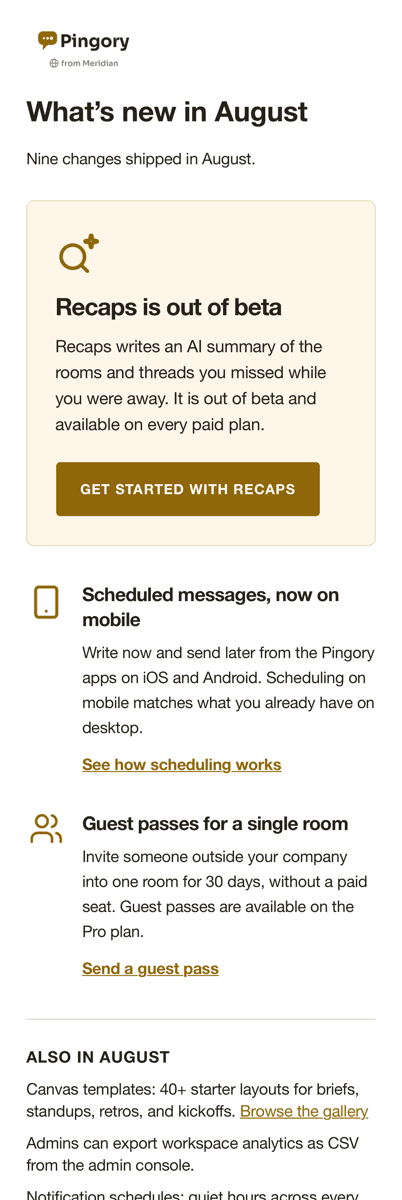 The real Pingory August digest in iOS Mail
